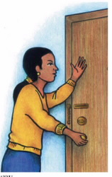 Person toughiig door to see if it is hot